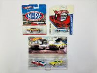 HOT WHEELS: Four 1:64 scale Hot Wheels drag racing models including a two model pack and two separate models, all with original packaging [Location: Sydney]