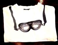 AVIATION: Four new aviation items, includes two pairs of aviation goggles and two white t-shirts (size XL) with aviation goggle detail to front - 3
