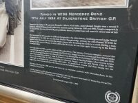 JUAN MANUEL FANGIO: A Limited Edition framed print of Juan Manuel Fangio in the W194 Streamliner winning the 1954 British Grand Prix at Silverstone, numbered 24/100, 78cm x 68cm - 2