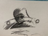 DION PEARS: A framed limited edition print depicting Stirling Moss driving the 18 to victory in the 1961 Monaco Grand Prix, signed by Stirling Moss and the artist and numbered 9/850, 80cm x 65cm - 5