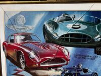 ASTON MARTIN: A framed colour poster of the 1989 Monterey Historic Races celebrating the Aston Martin marque, 50cm x 75cm - 2