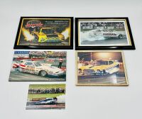 DRAG RACING: Five drag racing photos including three framed items [Location: Sydney]