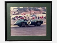 ASTON MARTIN: A group of four framed colour photographs showing the ex-works DB3/S 'DB3S/9' formerly owned by Kerry Manolas at various historic races, various sizes - 3