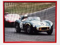 ASTON MARTIN: A group of four framed colour photographs showing the ex-works DB3/S 'DB3S/9' formerly owned by Kerry Manolas at various historic races, various sizes - 4