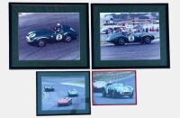 ASTON MARTIN: A group of four framed colour photographs showing the ex-works DB3/S 'DB3S/9' formerly owned by Kerry Manolas at various historic races, various sizes - 5