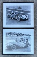 ASTON MARTIN: A pair of framed black and white photographs showing the DB3/S finishing second at Le Mans in 1956 with Peter Collins and Stirling Moss co-driving, both signed by Stirling Moss, 60cm x 50cm - 8