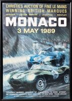 MONACO: A framed poster of the 1989 Christie's Monaco auction, 56cm x 77cm together with three unframed posters