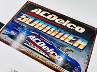 DRAG RACING: A framed and unframed illustration, a Mark Hinchelwood signed sign, a Willys bar mat and a group of 13 drag racing posters [Location: Sydney] - 2