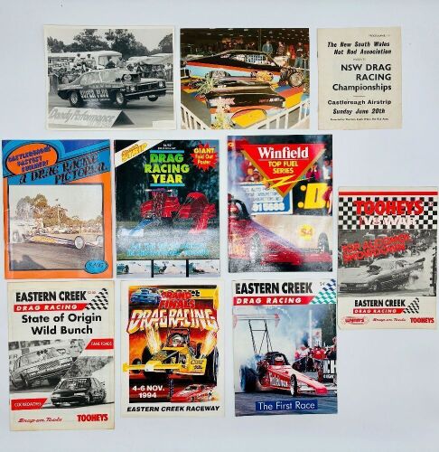 291 · AUSTRALIAN DRAG RACING: A group of event programs, magazines and photos from the 1980s and 1990s [Location: Sydney]