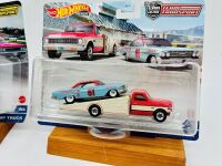 HOT WHEELS: Two Hot Wheels 'Team Transport' sets including a 1972 Chevy Ramp Truck with a 1966 Chevelle and a 1972 Chevy Ramp Truck with a 1961 Impala [Location: Sydney] - 3