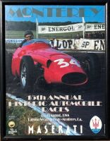 MONTEREY HISTORIC: A group of four posters for the Monterey Historic Races held at Laguna Seca, two mounted on board, two framed and glazed, various sizes.