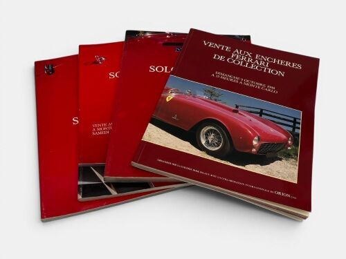 141 · FERRARI: A group of four Solo Ferrari auction catalogues by Orion Auction House covering 1988-1991.
