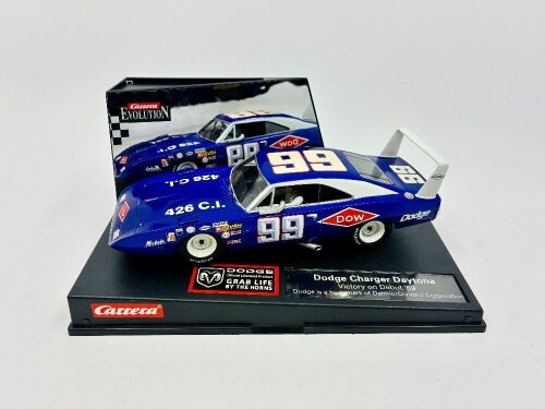 DODGE DAYTONA: A 1:32 scale Dodge Daytona slot car by Carrera Digital with original display case [Location: Sydney]