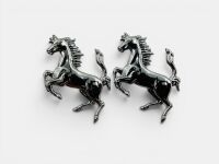 FERRARI: A pair of small Cavallino Rampante (Prancing Horse) badges