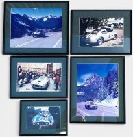FERRARI: A group of five framed colour photographs of the 250 GT SWB Competition Berlinetta '2689 GT' at various historic events, various sizes together with an unglazed photograph mounted on board