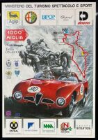 MILLE MIGLIA: A framed poster from the 1990 edition, 72cm x 103cm
