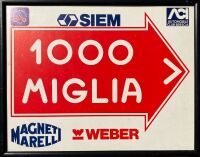 MILLE MIGLIA: A pair of framed Mille Miglia posters, one glazed the other unglazed together with a framed Competitor No. 236 worn by Kerry Manolas' Maserati 300S in the 1986 edition, various sizes