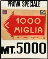 MILLE MIGLIA: A pair of framed Mille Miglia posters, one glazed the other unglazed together with a framed Competitor No. 236 worn by Kerry Manolas' Maserati 300S in the 1986 edition, various sizes - 5