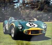 ASTON MARTIN: A group of four framed colour photographs showing the ex-works DB3/S 'DB3S/9' formerly owned by Kerry Manolas at various historic races, various sizes - 6