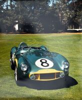 ASTON MARTIN: A group of four framed colour photographs showing the ex-works DB3/S 'DB3S/9' formerly owned by Kerry Manolas at various historic races, various sizes - 7