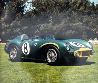 ASTON MARTIN: A group of four framed colour photographs showing the ex-works DB3/S 'DB3S/9' formerly owned by Kerry Manolas at various historic races, various sizes - 8