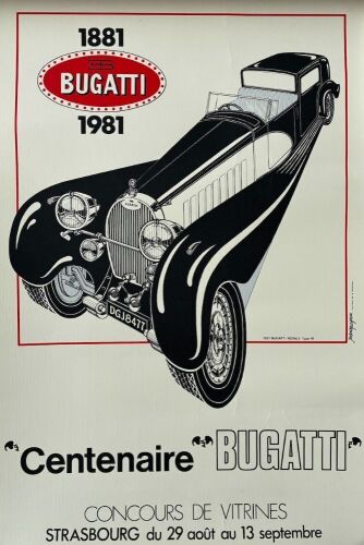 522 · BUGATTI: An unframed Limited Edition poster Centenaire Bugatti 1981 featuring the Type 41 Royale, numbered 2/65