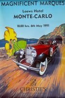 MONACO: A framed poster of the 1989 Christie's Monaco auction, 56cm x 77cm together with three unframed posters - 6