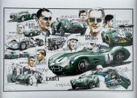 ASTON MARTIN: A framed colour poster of the 1989 Monterey Historic Races celebrating the Aston Martin marque, 50cm x 75cm - 4