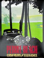 PEBBLE BEACH: A collection of three unframed posters for the Concours d'Elegance in 1986 (2) and 1990