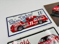 BILL ELLIOTT: Three Bill Elliott novelty licence plates together with a photo, a keyring and softcover book 'Ford, Lincoln & Mercury Stock Cars' by Dr. John Craft [Location: Sydney] - 4