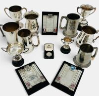 TROPHIES: The Collins Family Trophy Collection, consisting of a large group of trophies and plaques awarded to former Ferrari Grand Prix driver Peter Collins and his father Pat Collins
