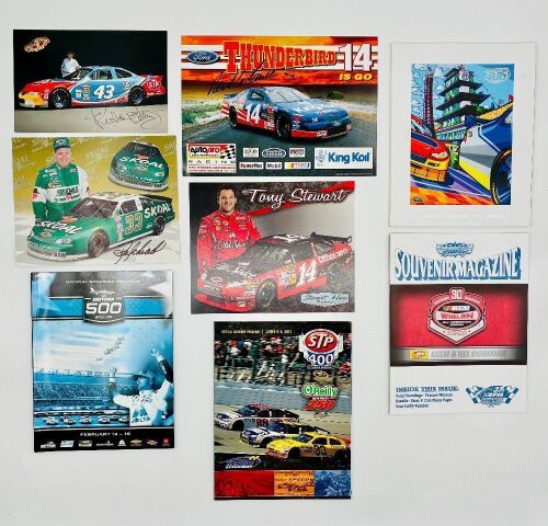 320 · NASCAR: Three signed flyers including one by Richard Petty together with four event programmes and one badge [Location: Sydney]