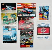 NASCAR: Three signed flyers including one by Richard Petty together with four event programmes and one badge [Location: Sydney]