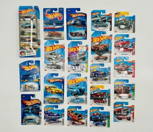 293a · HOT WHEELS: A group of 25 1:64 scale Hot Wheels drag car models [Location: Sydney]