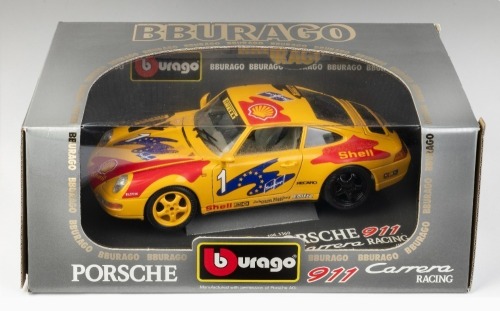 PORSCHE: A Bburago 1:18 scale 1993 Porsche 911 Carrera model, in full racing livery, model number 3360