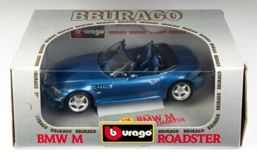 BMW: A Bburago 1:18 scale 1996 BMW M roadster model, model number 3349