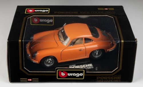 PORSCHE: A Bburago 1:18 scale 1961 Porsche 356B coupe model, model number 3021