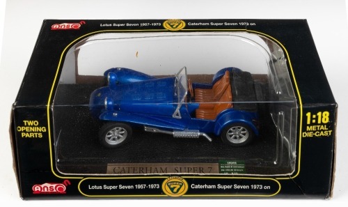 CATERHAM: A 1:18 scale Anson metal series Caterham Super Seven model, product number 30317-W