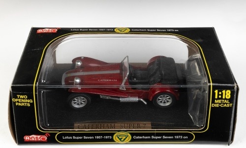 CATERHAM: A 1:18 scale Anson metal series Caterham Super Seven model, product number 30317-W