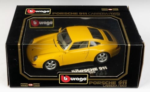 PORSCHE: A Bburago 1:18 scale 1993 Porsche 911 Carrera model, model number 3060