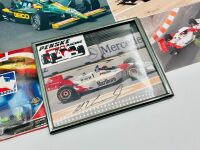 INDY CAR: Six photos including two framed items signed by Al Unser Jr and Tony Bettenhausen, together with a 1:64 scale model by Johnny Lightning [Location: Sydney] - 4