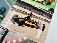INDY CAR: Six photos including two framed items signed by Al Unser Jr and Tony Bettenhausen, together with a 1:64 scale model by Johnny Lightning [Location: Sydney] - 5