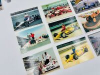 INDIANAPOLIS 500: A 1996 Micro Machine 'Indianapolis 500 Race Veterans' four car set with 19 Indy 500 postcards and nine badges [Location: Sydney] - 4