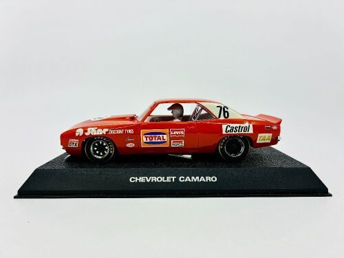 23c · CHEVROLET CAMARO: A 1:32 scale slot car by Scalextric of the 1969 Chevrolet Camaro driven by Bob Jane in the Australian Touring Car Championship [Location: Sydney]