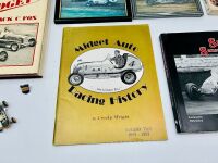 MIDGET SPRINT CAR: A group of Midget and early Sprint Car items including four books, five framed photos, two 1:64 scale models and a badge [Location: Sydney] - 3