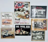 MIDGET SPRINT CAR: A group of Midget and early Sprint Car items including three books, two framed photos and a Bob Tattersall sign [Location: Sydney]