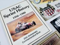 MIDGET SPRINT CAR: A group of Midget and early Sprint Car items including three books, two framed photos and a Bob Tattersall sign [Location: Sydney] - 2