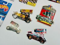 SPRINT CARS: Eight 1:64 scale and one 1:32 scale model sprint cars together with six stickers and three badges [Location: Sydney] - 6