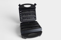 DRILL BITS / PLANER: Two drill bit sets and one Ozito planer, lot also includes one unused 12 QT oil drain pan - 7