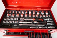 AMPRO TOOL KIT: An Ampro metal cased tool kit, four drawers and top lid with ratchet set, appears complete - 3